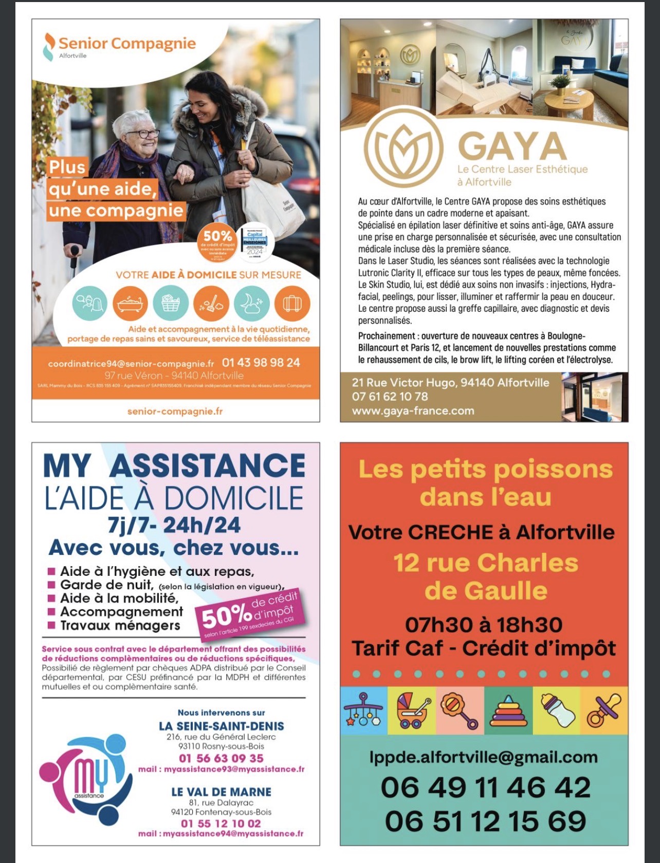 Article GAYA dans le magazine de la ville d'Alfortville